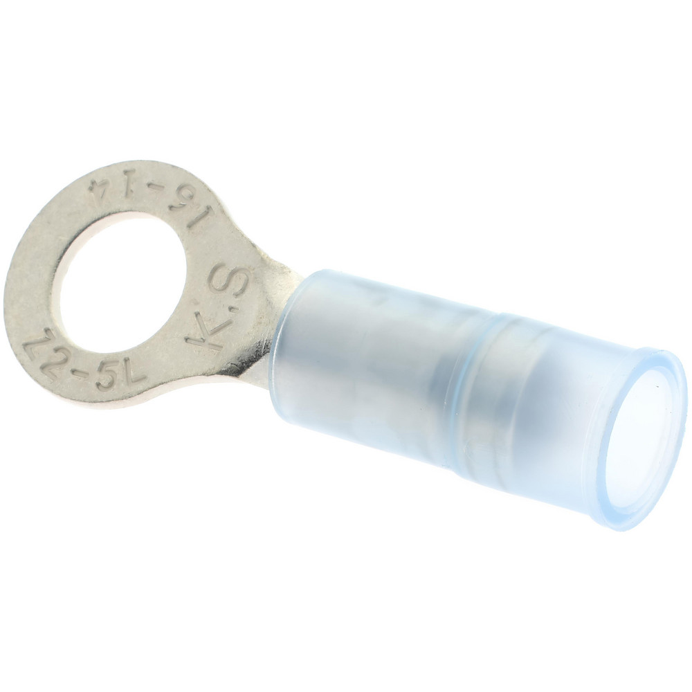 3M Circular Ring Terminal: Partially Insulated, 16 to 14 AWG, Crimp Connection - 7010397419