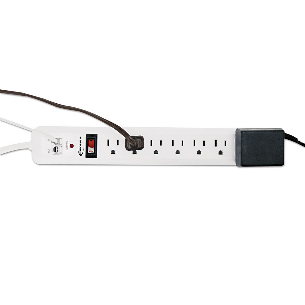innovera 7 Outlets, 120 Volts, 15 Amps, 6' Cord, Surge Power Outlet Strip - IVR71654