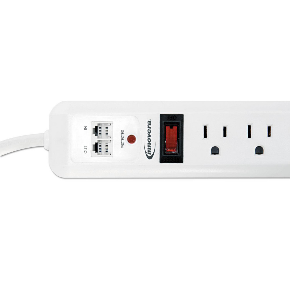 innovera 7 Outlets, 120 Volts, 15 Amps, 6' Cord, Surge Power Outlet Strip - IVR71654