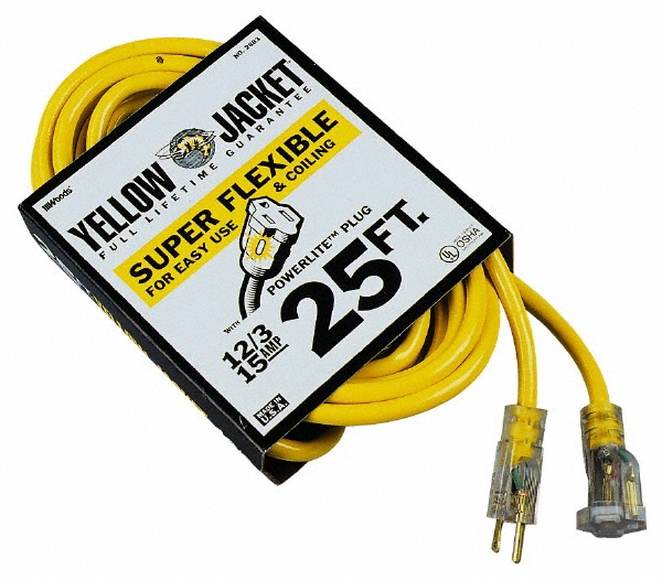 Value Collection 2', 12/3 Gauge/Conductors, Orange Indoor & Outdoor Extension Cord - BD--21565-3