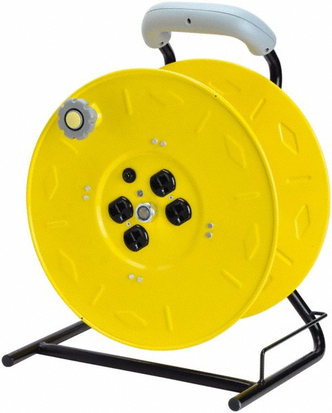 Reelcraft Cord & Cable Reel: 12 AWG, 45' Long, Triple-Tap Outlet End - L 4545 123 9GC