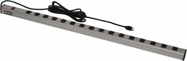 Wiremold 24 Outlets, 120 Volts, 15 Amps, 6' Cord, Power Outlet Strip - UL2065BC