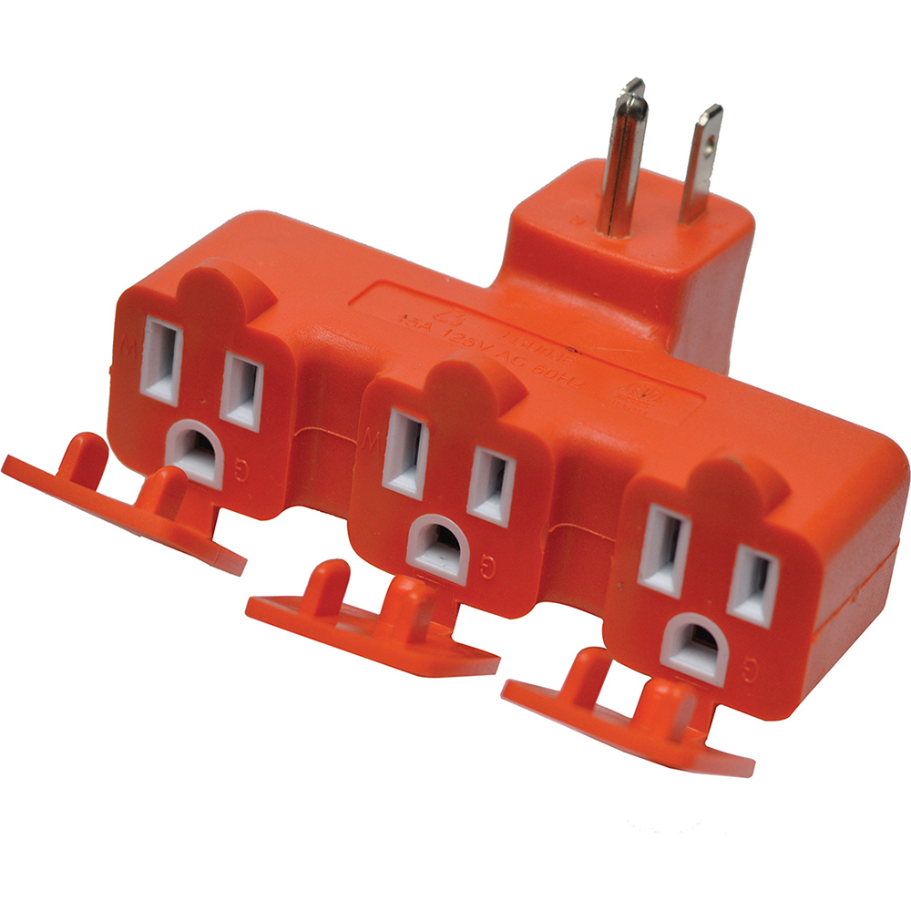 Tower 5 Outlets, 125 Volt, 15 Amp, White, GFCI 5b Outlet Adapter - 30440003