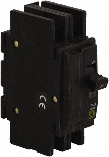 Square D 45 Amp, 240 VAC, 2 Pole, DIN Rail Mounted, Flush Mount, Surface Mount Miniature Circuit Breaker - QOUQ245B