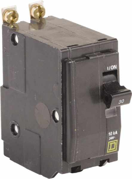 Square D 45 Amp, 240 VAC, 2 Pole, DIN Rail Mounted, Flush Mount, Surface Mount Miniature Circuit Breaker - QOUQ245B