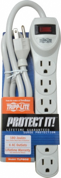 Wiremold 12 Outlets, 120 Volts, 15 Amps, 6' Cord, Power Outlet Strip - UL2064BC
