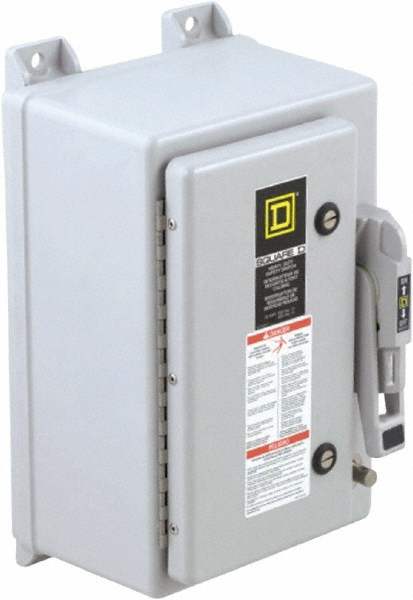 Square D Safety Switch: NEMA 12 & 3R, 30 Amp, 600VAC/VDC, Fused - H361AWCVW