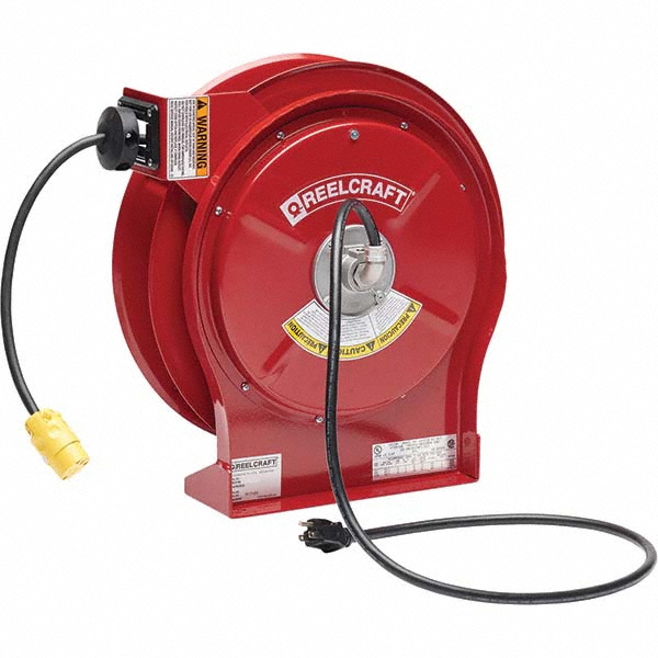 Reelcraft Cord & Cable Reel: 12 AWG, 75' Long, Single Outlet End - L 70075 123 3