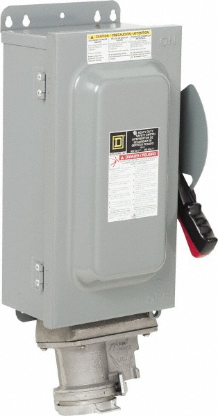 Square D Safety Switch: NEMA 12 & 3R, 60 Amp, 600VAC, Fused - H362AWCVW