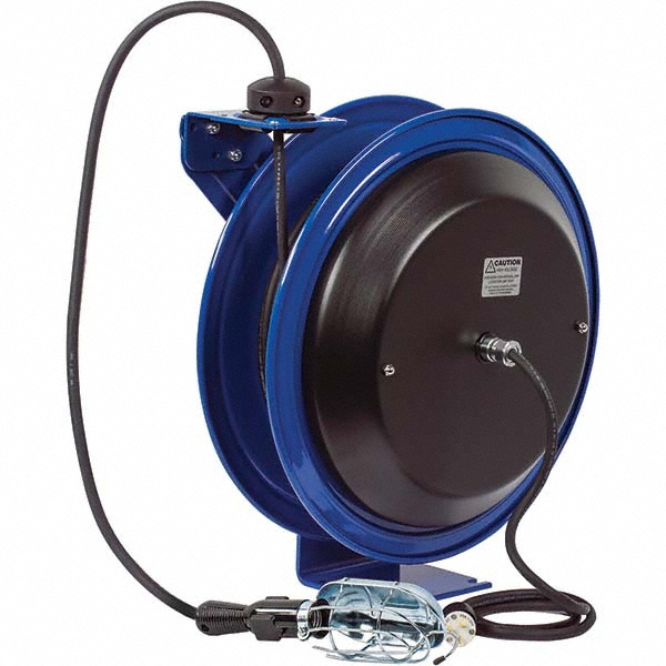 CoxReels Cord & Cable Reel: 16 AWG, 75' Long, Incandescent Hand Lamp with Tool Tap Plug End - PC19-7516-E