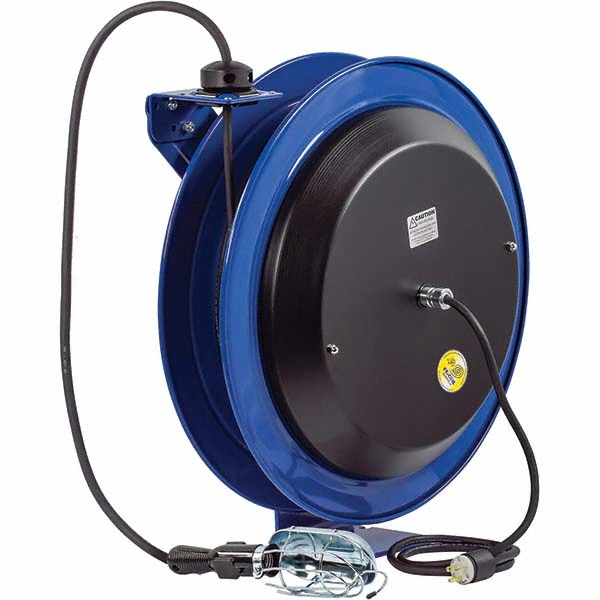 CoxReels Cord & Cable Reel: 16 AWG, 75' Long, Incandescent Hand Lamp with Tool Tap Plug End - PC19-7516-E