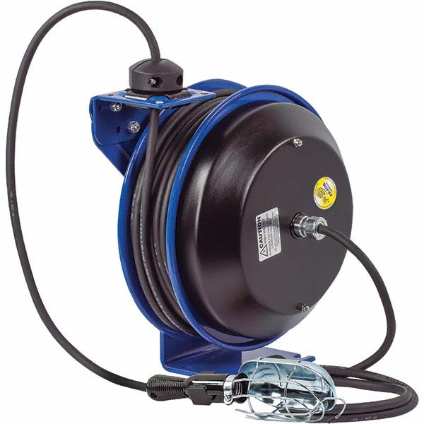 CoxReels Cord & Cable Reel: 16 AWG, 75' Long, Incandescent Hand Lamp with Tool Tap Plug End - PC19-7516-E
