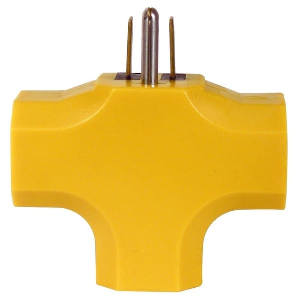 Powerzone ORAD0200 Outlet Tap, 125 V, 3-Outlet, Yellow - PBAD0200