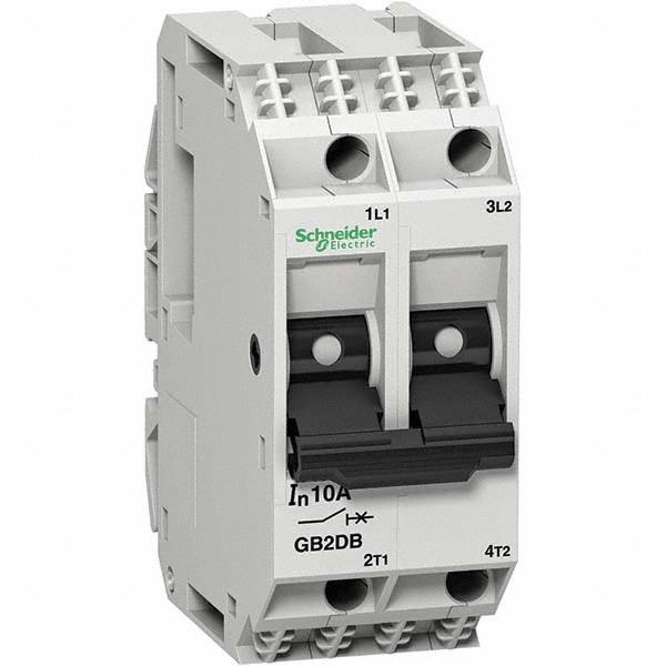 Schneider Electric 4 Amp, 2 Pole, Backplate, Clip, DIN Rail Mount Circuit Protector - GB2DB09