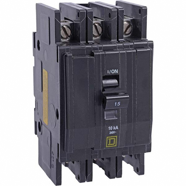 Square D 30 Amp, 240 VAC, 3 Pole, DIN Rail Mounted, Flush Mount, Surface Mount Miniature Circuit Breaker - QOUQ330B