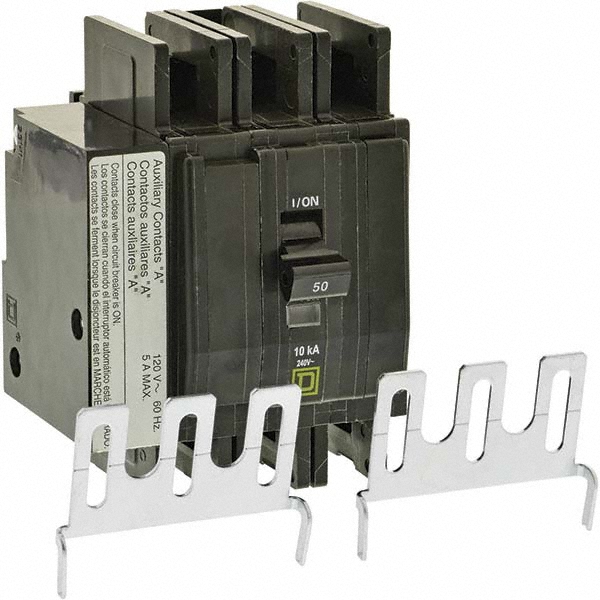Square D 30 Amp, 240 VAC, 3 Pole, DIN Rail Mounted, Flush Mount, Surface Mount Miniature Circuit Breaker - QOUQ330B