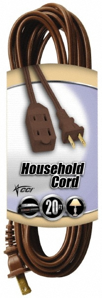 Southwire 9', 16/2 Gauge/Conductors, Brown Indoor Extension Cord - 94028907