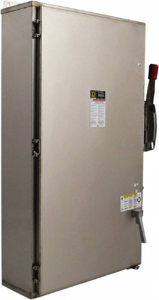 Square D Safety Switch: NEMA 12 & 3R, 800 Amp, 600VAC/VDC, Fused - H367NAWK