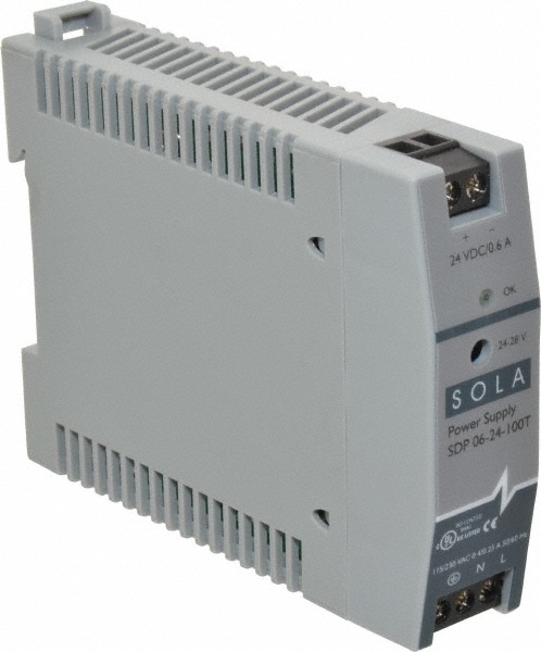 Sola/Hevi-Duty 92 Watt, 3.8 Amp, 230 VAC Input, 24 VDC Output, DIN Rail Power Supply - SDN4-24-100LP