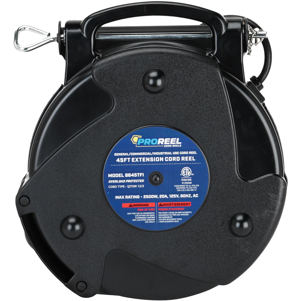 Reelcraft Cord & Cable Reel: 12 AWG, 100' Long, Bare End - L 70100