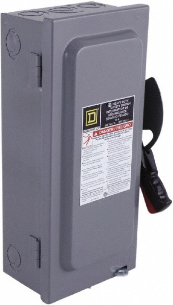 Square D Safety Switch: NEMA 12 & 3R, 200 Amp, 600VAC/VDC, Fused - H464AWK