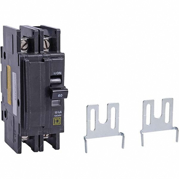 Square D 40 Amp, 120/240 VAC, 2 Pole, DIN Rail Mounted, Flush Mount, Surface Mount Miniature Circuit Breaker - QOUQ240B