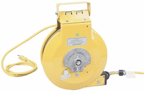 Conductix Cord & Cable Reel: 16 AWG, 50' Long, Fluorescent Hand Lamp End - 121160305014