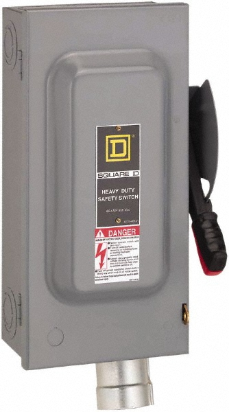 Square D Safety Switch: NEMA 12, 3, 3R, 4, 4X & 5, 60 Amp, 600VAC - HU362DSWC