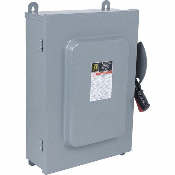Square D Safety Switch: NEMA 1, 60 Amp, 600VAC/VDC, Fused - H462