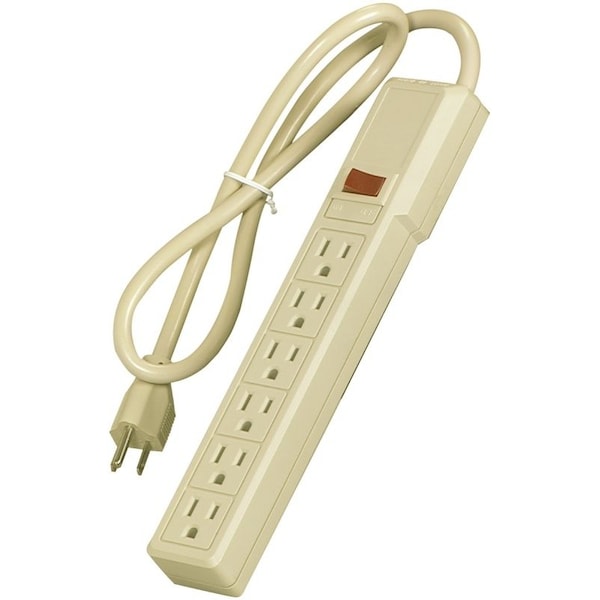 Eaton Wiring Devices Power Strip, 14/3 AWG Cable, 3 ft L Cable, 6 -Socket, 15 A, 125 V, Ivory - 1136V