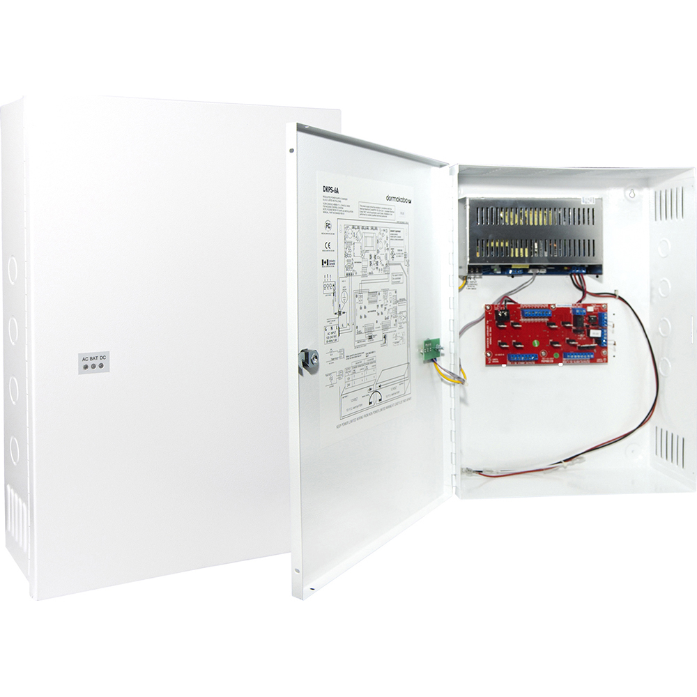Dormakaba Power Supplies; Output Amperage (mA): 4; Status Indicator: LED Display; Overall Height (Decimal Inch): 17-5/8; Overall Width (Inch): 13-5/16; Overall Depth (Inch): 4-5/16; Overall Depth (mm): 109.537; Protection Features: Over Current Protection - DKPS-4A
