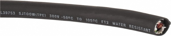 Made in USA 18/3 Gauge/Conductors, Black Indoor Replacement Cord, Priced as 1' Increments, Minimum Cut Length is 50', 250' Total Coil Length - 86013.15.01