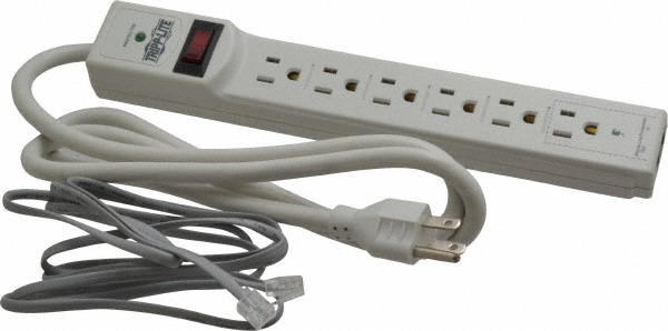 Woods PRO 6 Outlets, 125 Volts, 15 Amps, 4' Cord, Power Outlet Strip - 41378