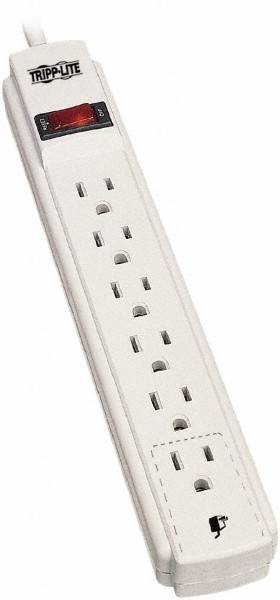 Leviton 6 Outlets, 125 VAC15 Amps, 15' Cord, Standard Power Outlet Strip - 5306M01N5