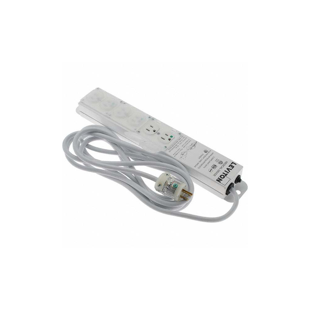 Leviton 6 Outlets, 125 VAC15 Amps, 15' Cord, Standard Power Outlet Strip - 5306M01N5