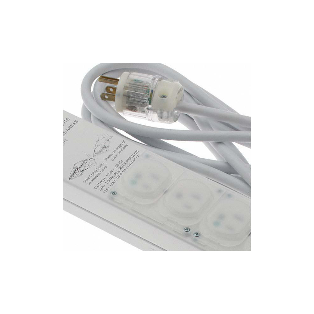 Leviton 6 Outlets, 125 VAC15 Amps, 15' Cord, Standard Power Outlet Strip - 5306M01N5