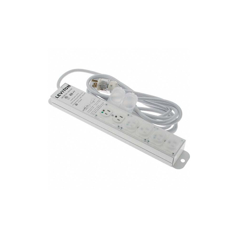 Leviton 6 Outlets, 125 VAC15 Amps, 15' Cord, Standard Power Outlet Strip - 5306M01N5
