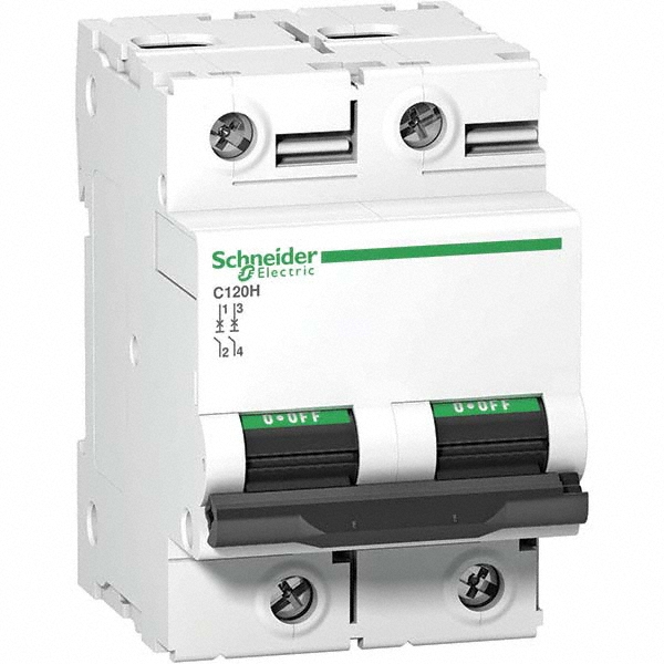 Schneider Electric 125 Amp, 440 VAC, 2 Pole, DIN Rail Mounted Miniature Circuit Breaker - A9N18503
