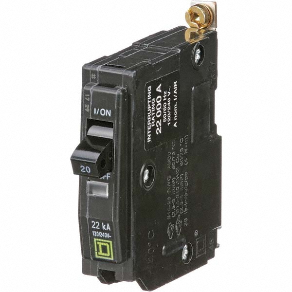Square D 15 Amp, 240 VAC, 1 Pole, Bolt On Miniature Circuit Breaker - QOB115
