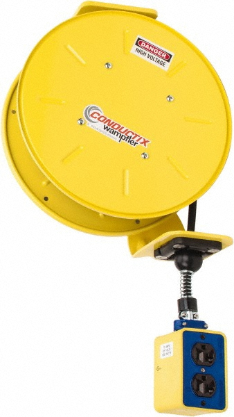 Conductix Cord & Cable Reel: 16 AWG, 50' Long, Outlet End - 121160305012