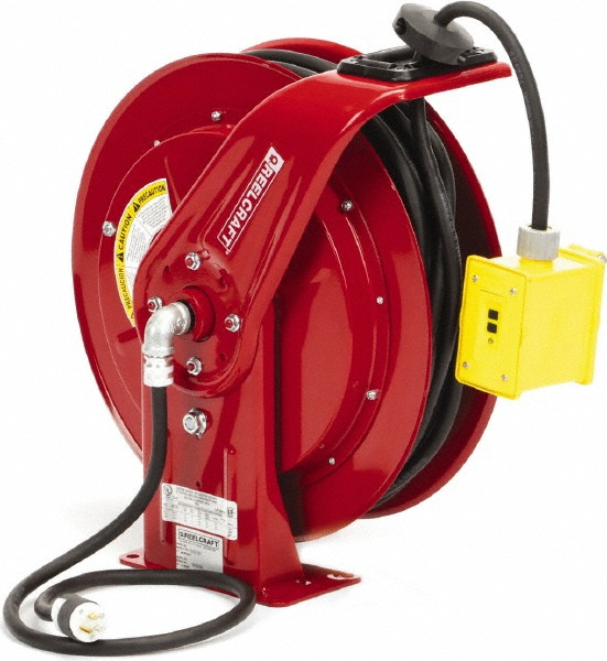 Reelcraft Cord & Cable Reel: 12 AWG, 100' Long, Duplex Outlet Box with GFCI End - L 70100 123 7A