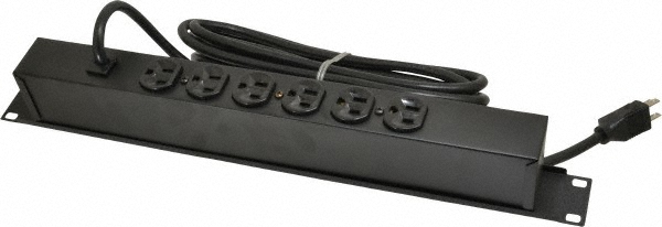 Wiremold 6 Outlets, 120 Volts, 15 Amps, 15' Cord, Power Outlet Strip - R5BZ-15