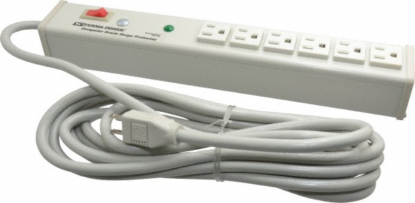 Wiremold 6 Outlets, 120 Volts, 15 Amps, 15' Cord, Power Outlet Strip - R5BZ-15