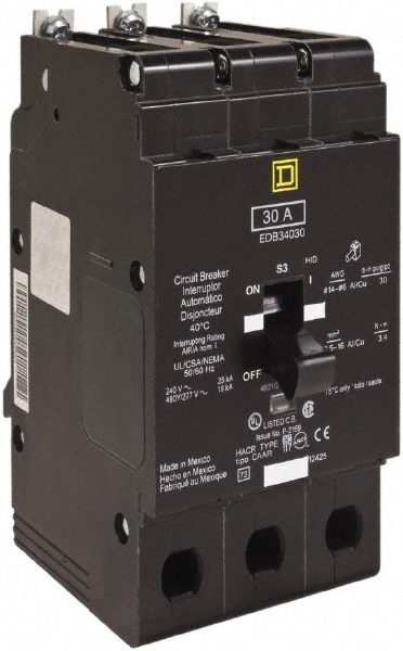 Square D Circuit Breakers: Circuit Breaker Type: Miniature; Amperage: 90; Voltage: 600V - EDB26090