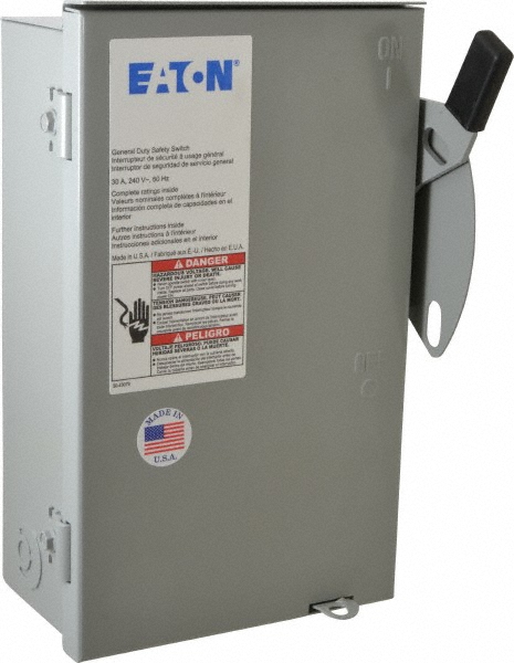 Eaton Cutler-Hammer Safety Switch: NEMA 1, 200 Amp, 240VAC - DG324UGK