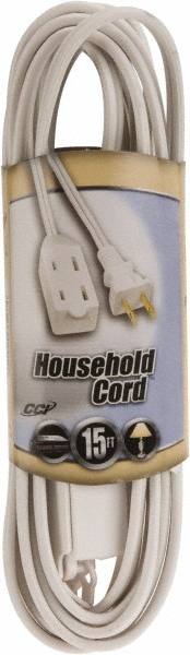 Southwire 15', 16/2 Gauge/Conductors, White Indoor Extension Cord - 94148901