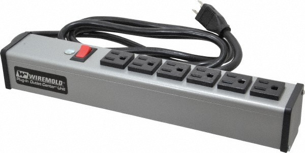 Woodhead Electrical 1 Outlet, 125 VAC, 15 Amp, Red/Yellow, Single Outlet Adapter - 1744