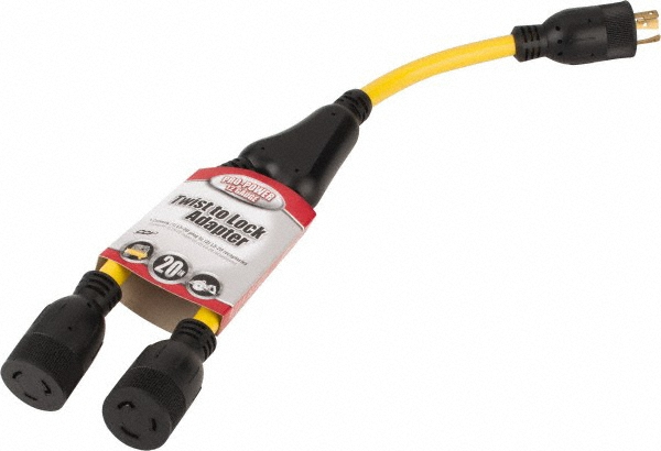 Woodhead Electrical 1 Outlet, 125 VAC, 15 Amp, Red/Yellow, Single Outlet Adapter - 1744