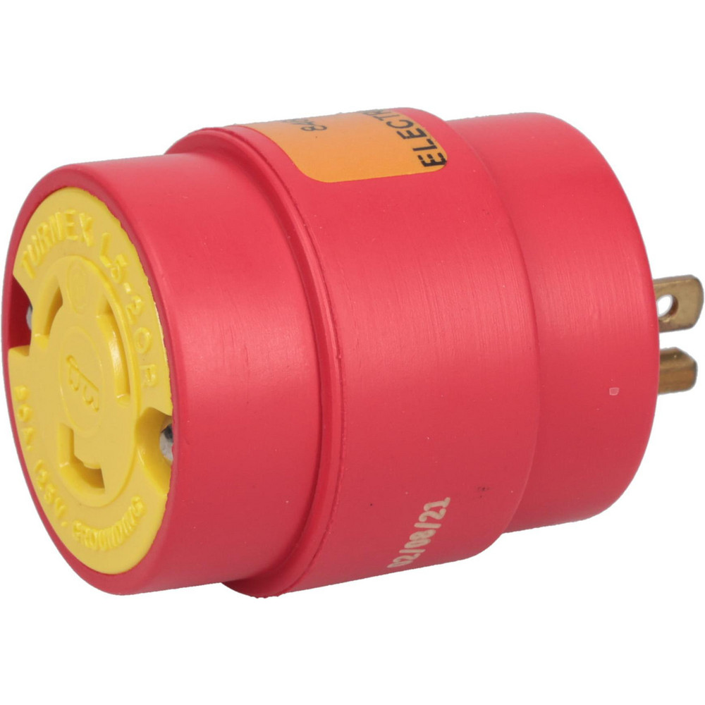 Woodhead Electrical 1 Outlet, 125 VAC, 15 Amp, Red/Yellow, Single Outlet Adapter - 1744