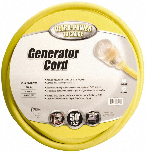 Southwire 3 Conductors, 125 VAC, 15 Amp, 12 AWG, Twist-To-Lock Power Generator Adapter - 90848802
